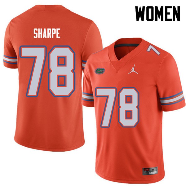 Jordan Brand Women #78 David Sharpe Florida Gators College Football Jersey Orange